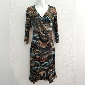 Vintage Y2K animal print ruffled dress
